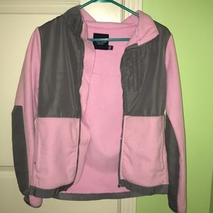Pink and gray fleece jacket